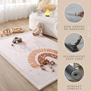 Stylish Coral Baby Play Mat for Floor 47" x 67" Rainbow Elephant – Soft 1" Thick High-Density Memory Foam Nursery Rug,Kids Rug with Non-Slip Backing for Crawling & Playing, Playroom Rug, Kids Carpet by TinyTreasures Baby Boutique