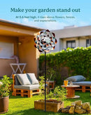 Solar Wind Spinner, Outdoor Metal Wind Spinners with Light, Windmill Decor for Yard Garden, Ideal Gifts for Birthday, Housewarming, Mother's Day, Christmas (13" W x 74" H) by CozyNest Decor