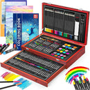 iBayam Art Supplies, 150-Pack Deluxe Wooden Art Set Crafts Drawing Painting Kit with 2 -Sketch Pads, 1-Coloring Book, Gift Box for Kids Adults Artist Beginners Teens Girls Boys 5 6 7 8 9 10 11 12 by TinyTreasures Baby Boutique