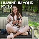 EconoHome 2 Seat Outdoor Storage Bench with Rain Cover - 60 Gallon Capacity - Weatherproof Resin Bench for Patio, Porch, Garden, Yard, Pool Area - Furniture for Pool Accessories, Gardening Tools by CozyNest Decor