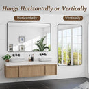 Bathroom Mirror 55" x 36", Large Rectangle Wall Mirror, Black Metal Frame Wall Mounted Mirrors for Bathroom, Vanity, Bedroom, Entryway Decor(Horizontal/Vertical) by CozyNest Decor