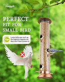Metal Tube Bird Feeders for Outdoors Hanging,Finch Feeders for Outside,All Metal Brushed Copper Finishing,14 Inch 6 Port (Seed is not Included) by CozyNest Decor