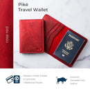 PEGAI Personalized Leather, Passport Holder For Travel | Handmade Passport Wallet Cover Case | Travel Document Holder, Passport Cover for Men, Women, and Family | Pike (Rose) by TinyTreasures Baby Boutique