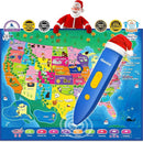 V2 Interactive Kids Map Bilingual United States Map for Kids Learning, Educational Talking USA Map Poster Geography Games Personalized Kids Toys for Boys & Girls Ages 3-12 by TinyTreasures Baby Boutique