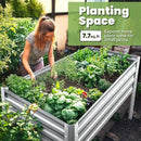 KING BIRD Large Raised Garden Bed with Legs Galvanized Elevated Planter Box 48×24×30 in for Backyard, Patio, Balcony, 400lb Capacity, Silver by GreenHaven Gardens