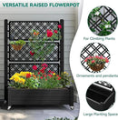 YITAHOME 3.6x1.5x5 FT Planter Box Trellis with Wheels, Large Outdoor Plastic Raised Garden Bed with Drain Plug for Climbing Plants, Black by GreenHaven Gardens