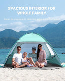 OutdoorMaster Beach Tent for 3/4 Person - Easy Setup Sun Shade Shelter, Portable Beach Shade Sun Canopy with UPF 50+ UV Protection, Removable Skylight Family Size by TinyTreasures Baby Boutique