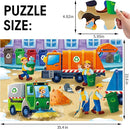Jumbo Floor Puzzle for Kids,Recycling Garbage Truck Jigsaw Large Puzzles,48 Piece Trash Truck Vehicle Puzzle for Toddler Ages 3-5,Children Learning Preschool Educational Toys,Gift for 4-8 Years Old by TinyTreasures Baby Boutique