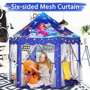 Monobeach Mermaid Princess Tent Girls Blue Large Playhouse Kids Castle Play Tent with Star Lights Gift Toy for Children Indoor and Outdoor Games by TinyTreasures Baby Boutique