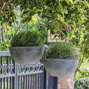 LA JOLIE MUSE Large Hanging Planters for Outdoor Plants - 13 Inch Hanging Flower Pots with Drainage Holes, Set of 2, Rock Grey