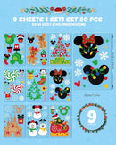Christmas Window Clings Decorations - Cute Funny Double-Sided Static Stickers for Glass Windows and Doors, Perfect Decorations, with Castle Pattern, Reusable 9 Sheets by CozyNest Decor