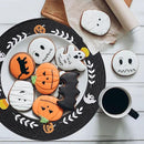 Whaline 4Pcs Round Halloween Placemats Embroidered Ghost Pumpkin Candy Corn Place Mats Black Spooky Dinner Table Mats for Halloween Party Decor by CozyNest Decor
