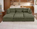 Oversized Modular Sofa, Extra Deep Cloud Chenille Sectional Couch with Ottoman Chaise, Fluffy Chenille 6 Seater Couch Bed for Living Room, Villa (Sofa Bed 6 Seater, Chenille Green) by CozyNest Decor