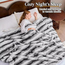 Luxury Faux Fur Blanket - Soft Warm Plush Blankets for Couch Sofa Bed, Fluffy Thick Throws for Bedroom, Office, Living Room, Decorative Reversible, Not Easy to shed - 60"x80", Black/White by CozyNest Decor