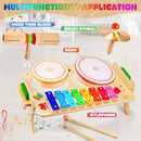 Wingyz Kids Drum Set for Toddlers Baby Music Instruments 7 in 1 Montessori Preschool Musical Toys Children Drum kit Xylophone Tambourine Birthday Gifts for Boys and Girls by TinyTreasures Baby Boutique