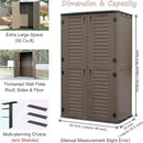 Sheds & Outdoor Storage, 52 Cu.ft Vertical Storage with Floor, Cabinet Waterproof for Garage Pool Bike Shed, Garden , Coffee Brown by GreenHaven Gardens