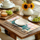 Happy Easter Placemats Set of 4 Pink Yellow Blue Buffalo Plaid Truck Eggs Daisy Easter Table Mats Spring Seasonal Linen Place Mat Washable Place Mats for Party Kitchen Dining Outdoor Indoor Decor by CozyNest Decor