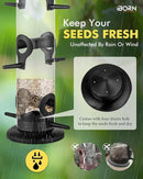 iBorn Metal Bird Feeder Hanging Wild Bird Seed Feeder for Mix Seed Blends Heavy Duty All Metal Black Finish,14 Inch 6 Port,Pack of 2 by CozyNest Decor