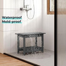 Waterproof Shower Bench, 24" Poly Lumber Shower Stool for Shaving Legs, Shower Chair Seat with Storage Shelf and Handles, Bathroom Bench for Inside Shower, Non-Slip (Grey) by TinyTreasures Baby Boutique
