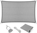 Eden's Decor Straight Flat-Edged Sun Shade Sail Rectangular 11' x 13' Grey UV-Blocking Outdoor Canopy Fabric Cloth Awning for Pergola Patio Garden Backyard Custom Size by GreenHaven Gardens