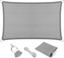 Eden's Decor Straight Flat-Edged Sun Shade Sail Rectangular 13' x 21' Grey UV-Blocking Outdoor Canopy Fabric Cloth Awning for Pergola Patio Garden Backyard Custom Size by GreenHaven Gardens