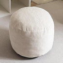 HIGOGOGO Round Stuffed Pouf Ottoman, Corduroy Poufs with Foam Chunk Filling, Furry and Fluffy Pouf Foot Stool Storage Ottoman, 20 X 15 Floor Poufs Foot Rest for Living Room, Beige by CozyNest Decor
