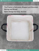 FANKANG Square Nursery Hamper Storage Bins Canvas Laundry Basket Foldable with Waterproof PE Coating Storage Baskets Gift Baskets for Children, Office, Bedroom, Clothes（Square-pink butterfly ） by TinyTreasures Baby Boutique