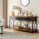 Tribesigns 70.8" Console Table with 3 Drawers, Farmhouse Entryway Table with Storage Shelf, Narrow Long Sofa Foyer Table for Entryway, Hallway (Brown/Black) by CozyNest Decor