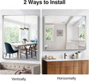 Silver Bathroom Mirror, 40x48 Inch Rectangular Framed Mirror, Large Wall Mounted Bathroom Vanity Mirror Over Sink for Bedroom,Restroom, Living Room, Hangs Vertically or Horizontally by CozyNest Decor