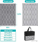 HEBE Outdoor Rug Waterproof 9x12, Reversible Plastic Straw Rug RV Camping Rug, Indoor Outdoor Patio Mat Clearance, Outside Carpet for Porch,Deck,Camper,Balcony,Backyard,Picnic by GreenHaven Gardens
