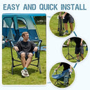 Portal Hammock Camping Chair, Portable Outdoor Swinging Chairs, Rocking Chair for Adults with Adjustable Back and Height for Lawn, Backyard, Patio, Supports 400 lbs, Breathable Mesh High Back, Blue by GreenHaven Gardens