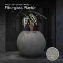 Orbo Large Planter – Fiberglass Indoor/Outdoor and Weather-Resistant Globe Planter (Grey Stone, 35.4" D x 31.3" H) by GreenHaven Gardens