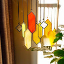 HDCRYSTALGIFTS 7pieces Stained Glass Window Hanging Suncatchers Handcrafted Modern Sunset Glow Design Stained Glass Wall Art Sun Catcher for Home Garden Decoration Reconfigurable by GreenHaven Gardens