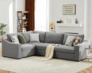 112" Convertible Sectional Sofa, Large L Shaped Couch with Detachable Sofa Cover, Modular Couch for Living Room, Breathable Linen Fabric Corner Sofa for Apartment, Grey by CozyNest Decor