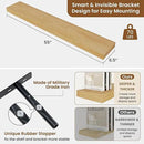 fuqing Floating Shelves for Wall, Bathroom Shelf Wall Mounted for Storage, Shelves with Invisible Bracket for Bedroom, Kitchen, Living Room, Farmhouse Small Book Shelf, 55 Inch Set of 2, Oak by CozyNest Decor
