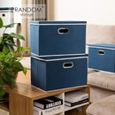 PRANDOM Large Collapsible Storage Bin with Lid [1-Pack] Fabric Foldable Storage Box Organizer Container Basket Cube with Cover for Home Bedroom Closet Office Nursery Royal Blue(17.7x11.8x11.8) by CozyNest Decor