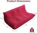 Bean Bag Chair, Oversized Bean Bag Chair for Living Room, Fireside Chair for Adults with Memory Foam Filled, Big Accent Lounge Floor Sofa for Reading, Relax, No Assembly Required. (Burgundy 3-Seater) by CozyNest Decor
