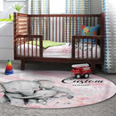 Personalized Baby Crib Bedding Set for Baby Girls, Pink Elephant Design Custom Name Baby Crib Sets 5-Pcs, Toddler Double Layer Blanket Fitted Sheets Changing Pad Cover Rug Wall Art Set by TinyTreasures Baby Boutique