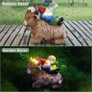 Solar Highland Cow Gnome Garden Decor Statue, Outdoor Funny Solar Light Decoration for Yard, Patio, Lawn, Unique Housewarming, Birthday Gift for Women, Mom, Grandma by CozyNest Decor