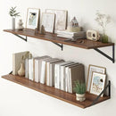 Fun Memories Deep Floating Shelves, 55W x 12D Floating Shelves for Wall, Wood Floating Shelf with Bracket, Wide Display & Storage Wall Shelves for Living Room, Bedroom, Walnut by CozyNest Decor