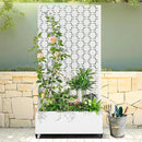 Raised Garden Bed with Trellis and Wheels,73"x35"x16" Metal Raised Garden Bed,White Squared Metal Planter with Climbing Trellis for Vines & Vegetables by GreenHaven Gardens