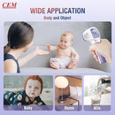 CEM DT-8806 Digital Thermometer for Adults and Kids, No Touch Forehead Thermometer for Baby, 2 in 1 Body Surface Mode Infrared Thermometer with Fever Alarm and Instant Accuracy Readings, Purple by TinyTreasures Baby Boutique