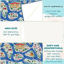 Kids Carpet Playmat Rug Player Car Rug,City Life Traffic Road Map Mat Educational Game Area Rug for Toddler Children Playroom Classroom Bedroom (Blue,6 x 9 ft) by CozyNest Decor