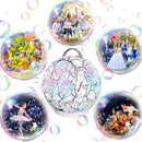 Bubble Machine Automatic Bubble Blower for Kids Toddlers Rechargeable Portable Spherical LED Bubble Maker Electric Auto Rotating 45°/360° Outdoor Toy Birthday Party Wedding (Spherical Crackle White) by TinyTreasures Baby Boutique