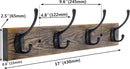 IBosins Wall Mounted Coat Rack, 2 Pack Metal Wood Coat Rack with 8 Black Rustic Hooks for Scarf, Bag, Towel, Key, Cap, Cup, Hat by CozyNest Decor
