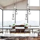 3-Light Raindrop Pendant Light Fixtures, Black Glass Pendant Lighting, Teardrops Modern Hanging Light for Entryway Foyer Kitchen Island Dining Living Room Hallway by CozyNest Decor
