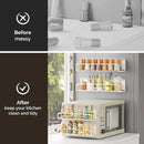 4 Pack Magnetic Spice Rack Organizer, Space Saver for Refrigerator and Microwave Oven, Metal Fridge Shelf, White by CozyNest Decor