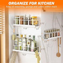 Spice Rack Wall Mounted 3 Pack, Space-Saving Spice Organizer for Spice Jars and Seasonings,Screw or Adhesive Hanging Spice Rack Organizer for Your Kitchen Cabinet,or Pantry Door White by CozyNest Decor