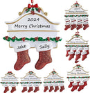 Personalized Christmas Ornaments 2025 Family of 2/3/4/5/6/7/8 Custom Christmas Stocking Ornament with Names Customized Ornaments for Xmas Tree,Family of 2 by TinyTreasures Baby Boutique