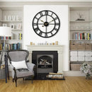 CLXEAST Silent 24 Inch Wall Clocks for Living Room Decor, Large Black Metal Roman Numeral Wall Clocks for Modern Farmhouse Home Decor,House Warming Gifts New Home by CozyNest Decor